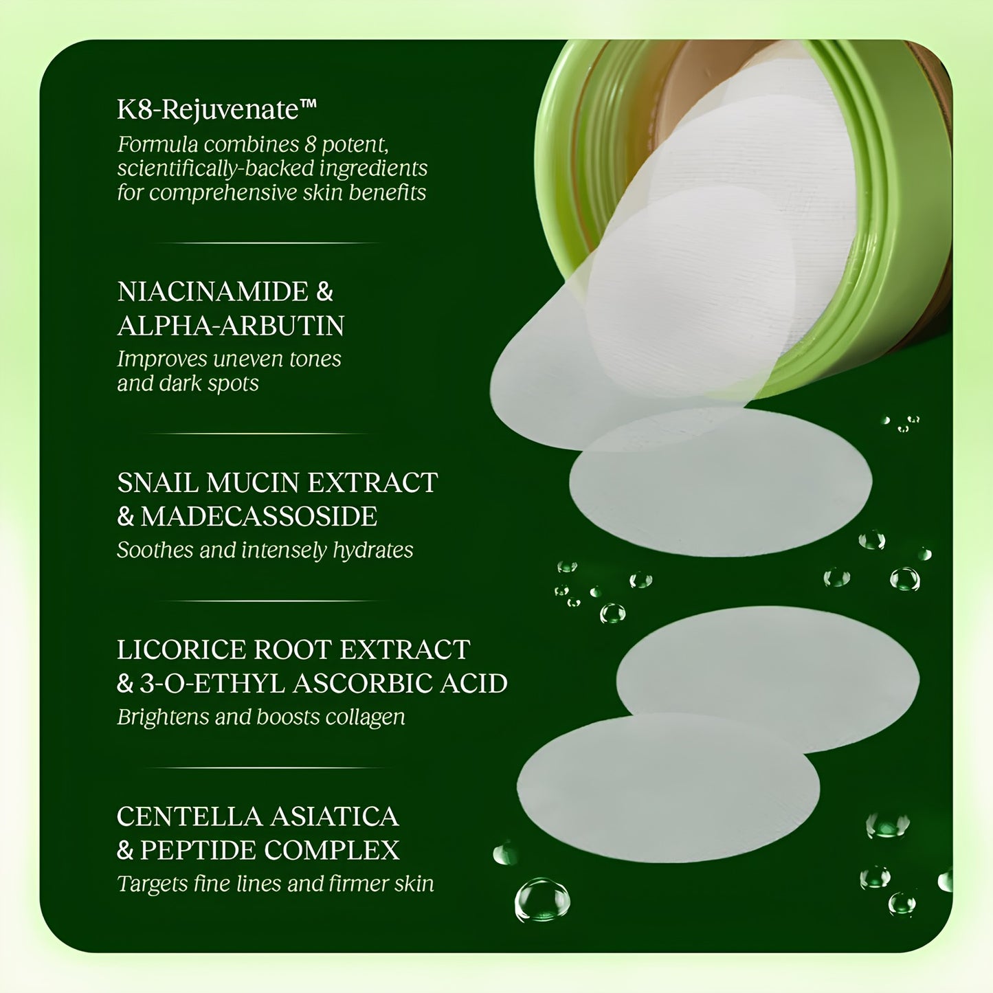 Jiyu Korean Skincare Anti-Aging, Dark Spot & Wrinkle Minimizing Toner Pads™