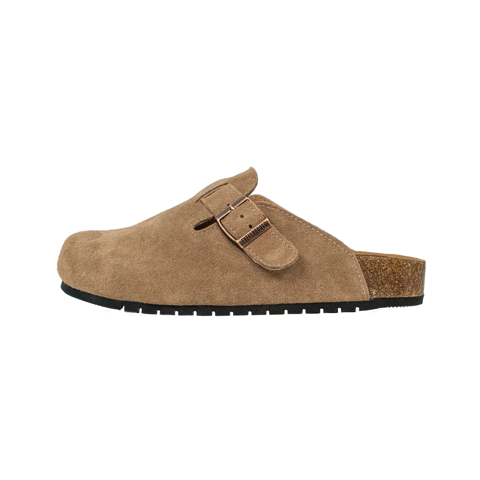 8555 Round Toe Suede Cork Clogs
