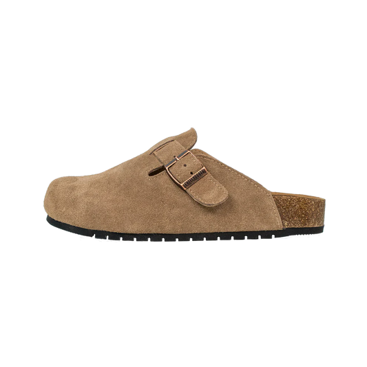 8555 Round Toe Suede Cork Clogs