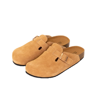 8555 Round Toe Suede Cork Clogs
