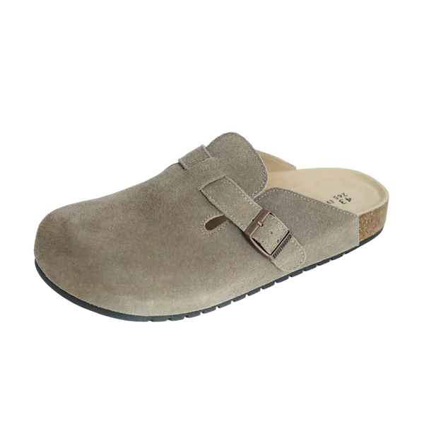 8555 Round Toe Suede Cork Clogs