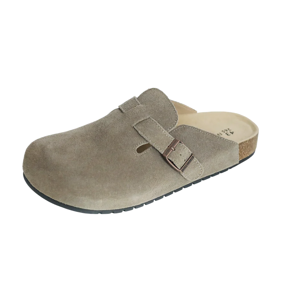 8555 Round Toe Suede Cork Clogs