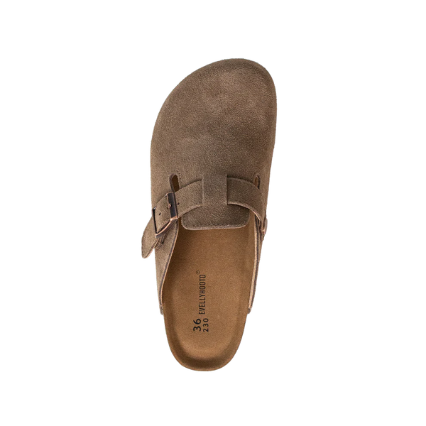 8555 Round Toe Suede Cork Clogs
